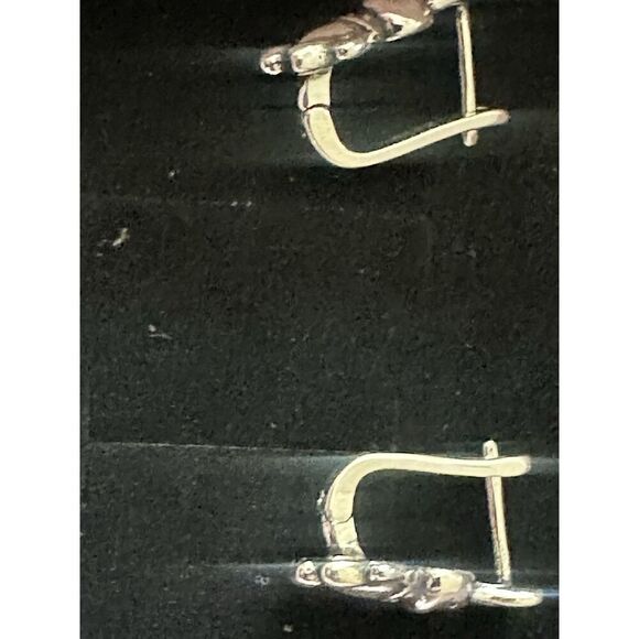 925 Sterling Silver Rabbit Huggie Earrings - Picture 2 of 3